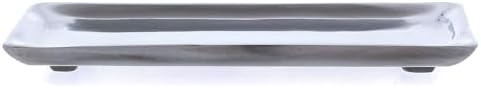 Silver-Plated Aluminium Rectangular Candle Holder Plate