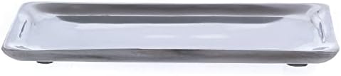 Silver-Plated Aluminium Rectangular Candle Holder Plate