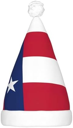 Flag Of Texas Print Christmas Hat With LED Lights