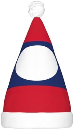 Laos Flag Christmas Hat with LED Lights