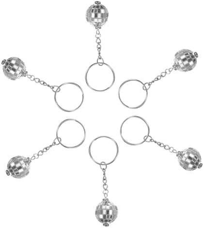 6pcs Retro Disco Keychain Pendant for Stylish Backpack Accessories