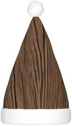 Wood Grain Print Christmas Hat with LED Lights