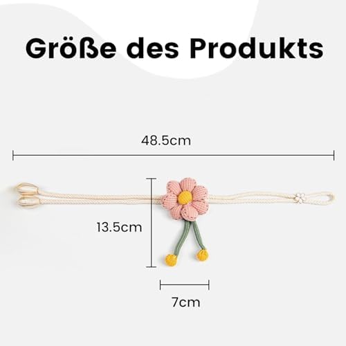 2pcs Boho Flower Curtain Holdbacks with Adjustable Straps