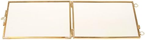 Double Glass Floating Frame Brass and Glass Wall Decor