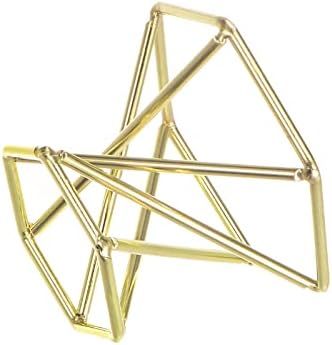 MECCANIXITY Gold Hexagonal Crystal Ball Display Stand 13 Inch