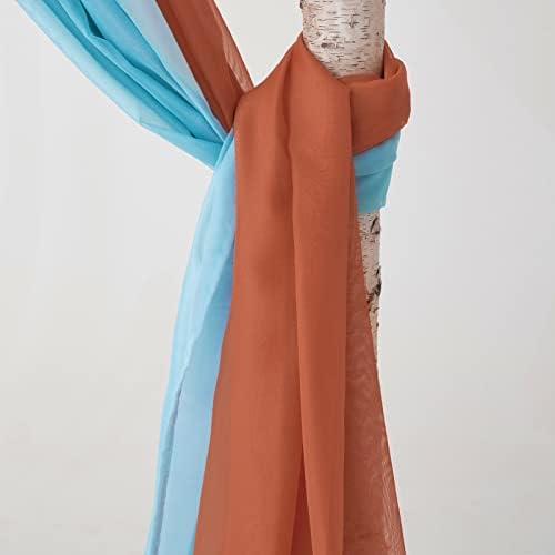 MIULEE Sheer Window Scarf Valance Terracotta Burnt Orange 54 x 144