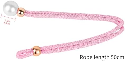 2 Pack Pink Adjustable Curtain Tiebacks with Large Imitation Pearls