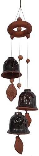 Purpledip Terracotta Wind Chime with 3 Bells