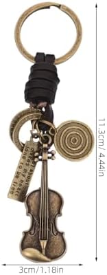 Amosfun Retro Violin Keychain Zinc Alloy Music Pendant
