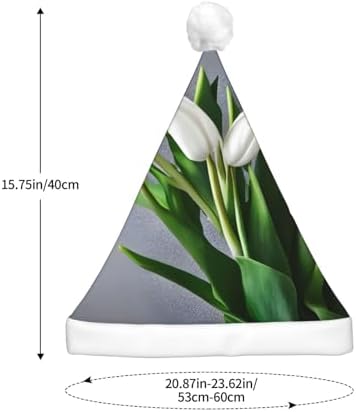 White Tulips Christmas Hat with LED Lights