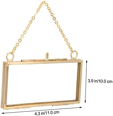 Brass Floating Glass Picture Frame for Pressed Flowers and Artwork Display