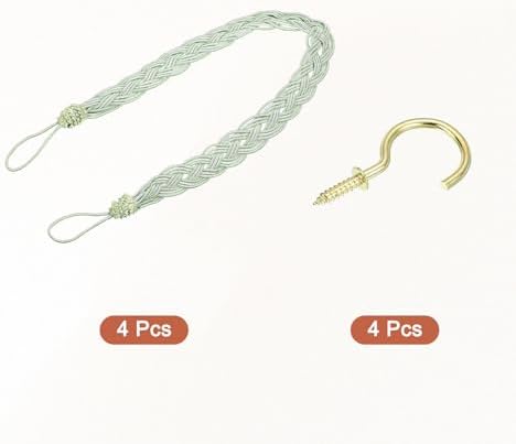 Uxcell 4Pcs Curtain Tiebacks Green 58cm