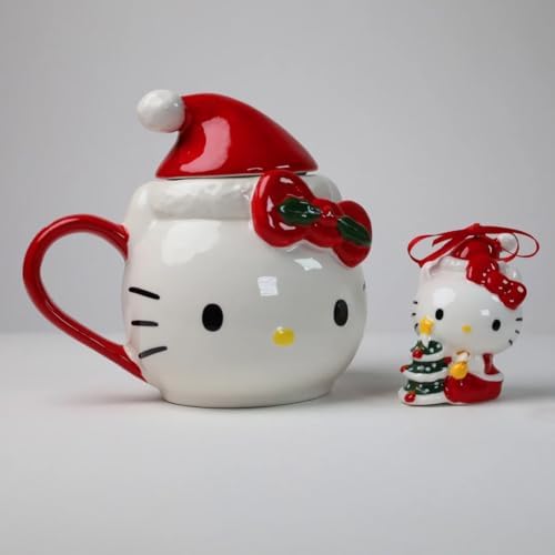 Blue Sky Clayworks Hello Kitty Holly Santa Figural Mug and Ornament Set