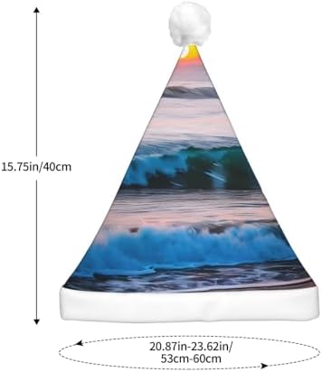 Sunset and Sunrise Ocean Waves Christmas Hat with LED Lights