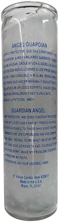 Generic Angel Guardian 8 Inch Tall Glass Pillar Candle White