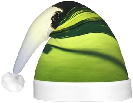 Golf Course Print Christmas Hat with LED Lights