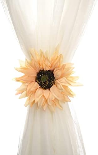 SUQ I OME 2 Pack Light Yellow Sunflower Curtain Clips