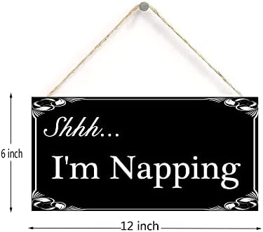 Shhh Im Napping Hanging Sign Decor Wooden 12x6