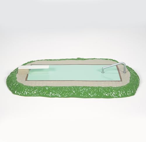 Department 56 Lit Pool House Building and Figurines Set