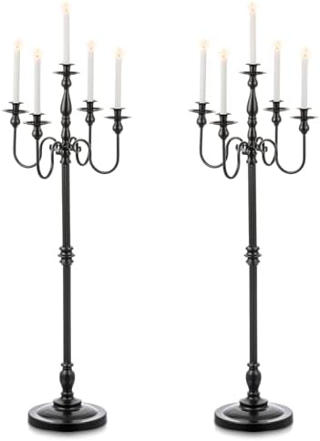 Candeldo 48 Inches Black Candelabra Set of 2