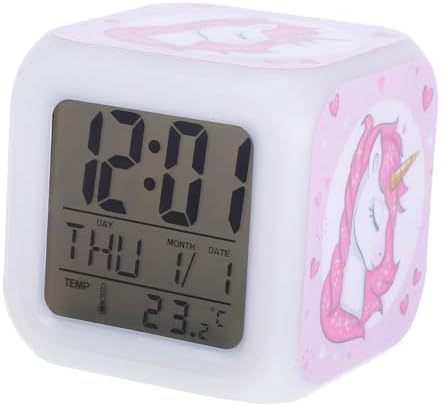 Zerodeko LED Unicorn Alarm Clock with Silent Mute Function
