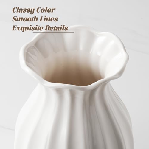White Ceramic Vase 76 Inch Modern Farmhouse Decor