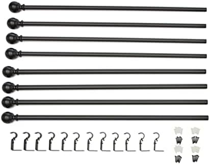 Amazon Basics Adjustable Curtain Rods 36 to 72 Inches Black