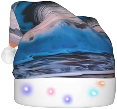 Sunset and Sunrise Ocean Waves Christmas Hat with LED Lights