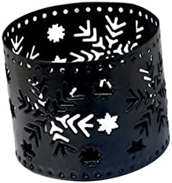 Christmas Iron Candle Holders Snowflake Design Elegant Desktop Pen Holder
