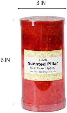 6 Inch Tritone Red Scented Pillar Candle 1