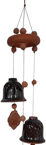Purpledip Terracotta Wind Chime with 3 Bells