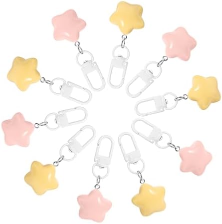 10pcs Cute Star Key Charms Adorable Kawaii Keyrings