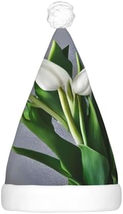 White Tulips Christmas Hat with LED Lights