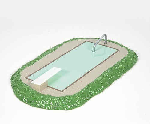 Department 56 Lit Pool House Building and Figurines Set