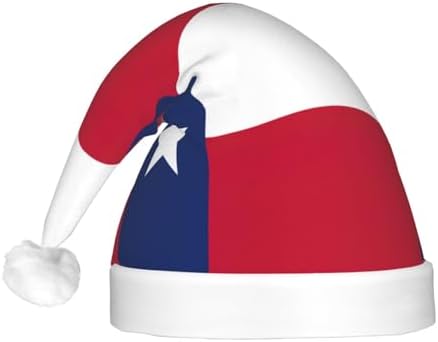 Flag Of Texas Print Christmas Hat With LED Lights
