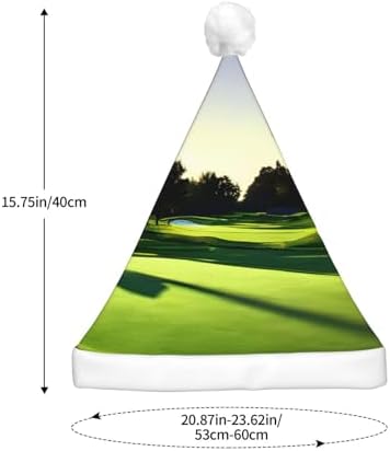 Golf Course Print Christmas Hat with LED Lights