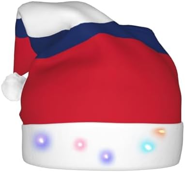 Laos Flag Christmas Hat with LED Lights