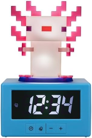 Paladone Minecraft Axolotl Alarm Clock with Night Light