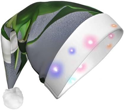 White Tulips Christmas Hat with LED Lights