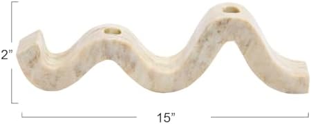 Marble Wave Double Taper Candle Holder Beige