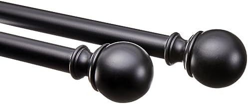 Amazon Basics Adjustable Curtain Rods 36 to 72 Inches Black