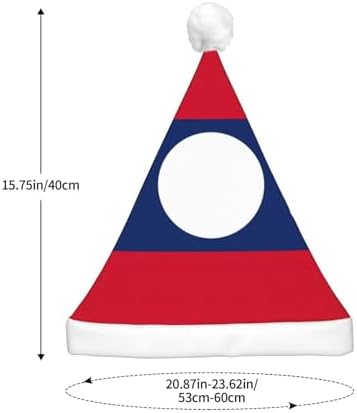 Laos Flag Christmas Hat with LED Lights