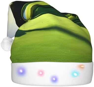 Golf Course Print Christmas Hat with LED Lights