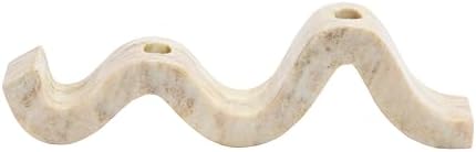 Marble Wave Double Taper Candle Holder Beige
