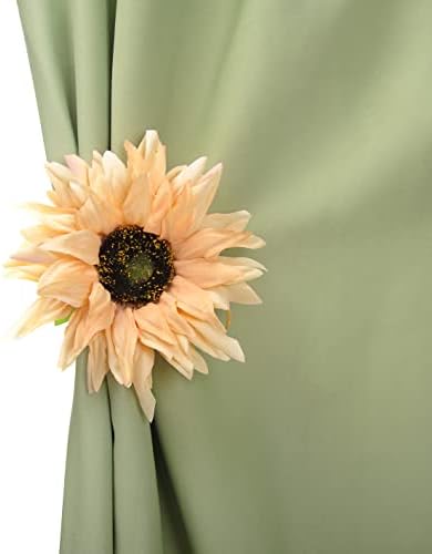 SUQ I OME 2 Pack Light Yellow Sunflower Curtain Clips