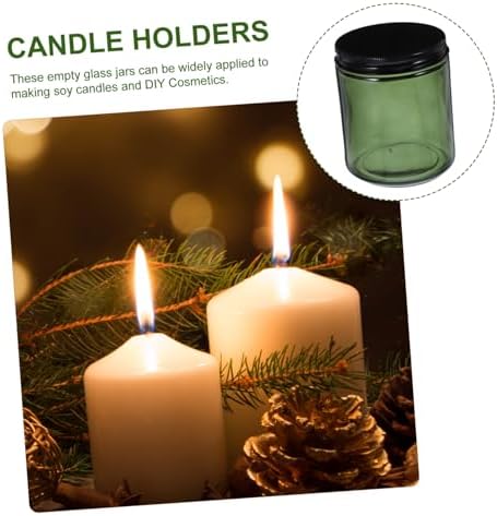 STOBAZA 12 Pcs 250Ml Glass Candle Jars with Lids