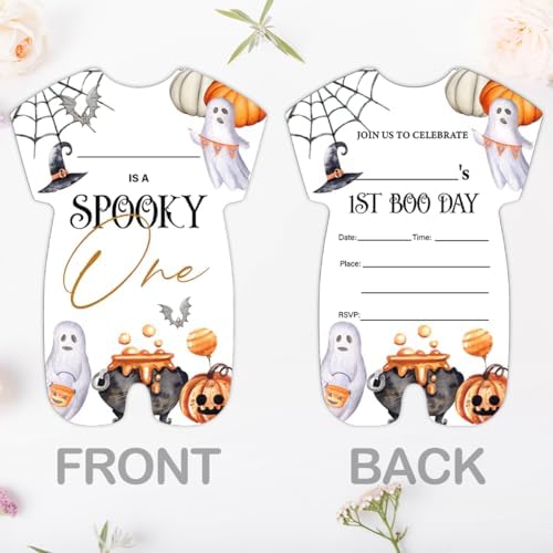 Halloween 1st Birthday Invitations Set of 20 with Envelopes