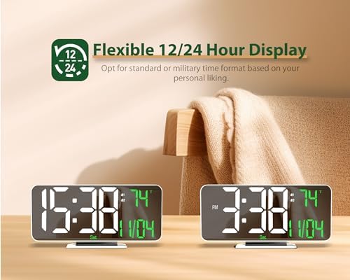 67 Inch Digital Alarm Clock with Temperature Display