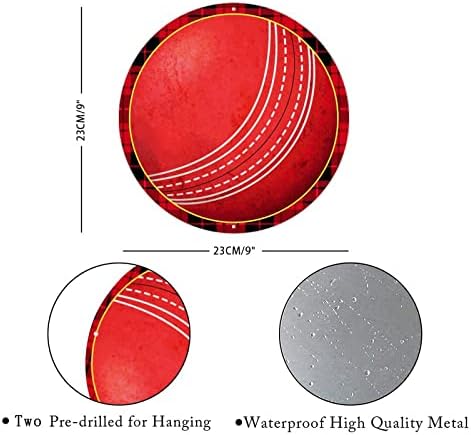 Madcolitote Cricket Ball Welcome Sign 9x9in