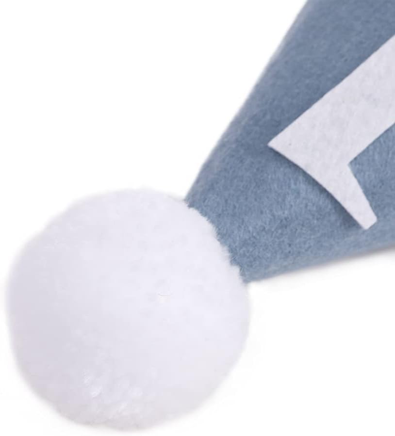 WAWUO Baby Party Hat First Birthday Gray Blue Wool Felt Handmade